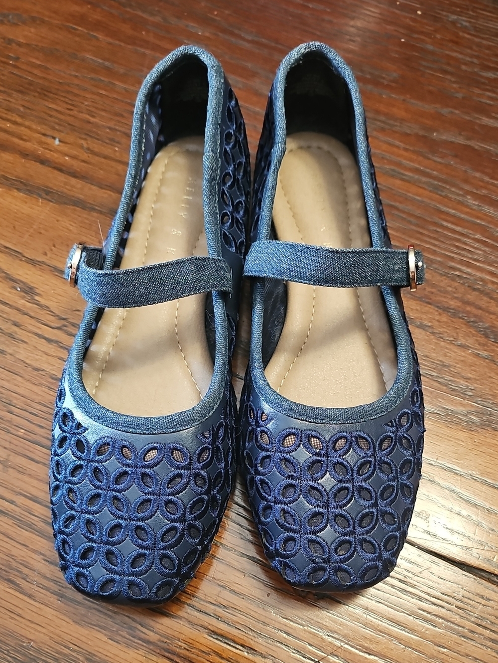 Katie & Kelly Navy Mary Jane Ballet Flats with Cutout Detail 7 Like New